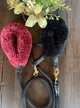 Load image into Gallery viewer, Genuine Shearling Grip, Leather/Nylon Rope Leash: Gstaad (The Set)